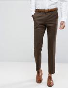Harry Brown Wool Herringbone Suit Pants - Brown