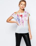 Ted Baker Efuna T-shirt In Placement Floral Print - Multi