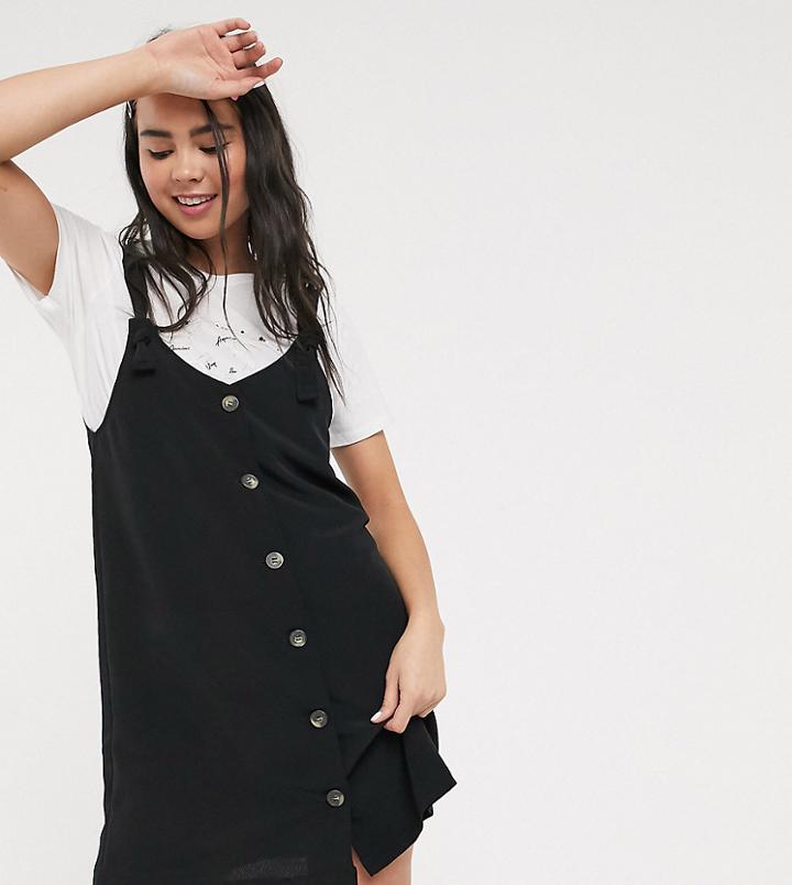 Monki Nea Sleeveless Button Through Dress In Black
