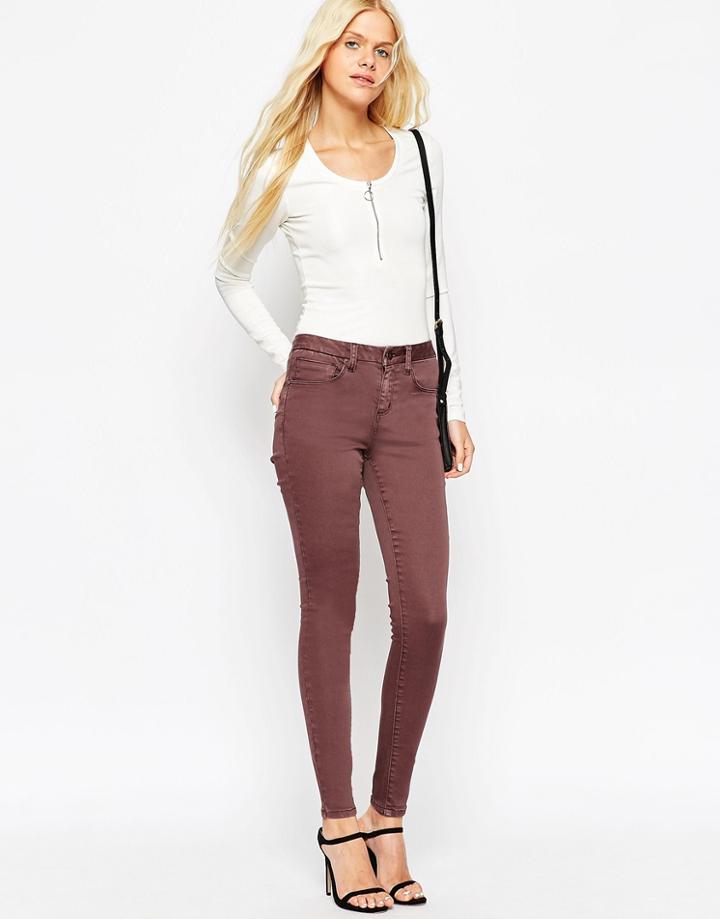 Asos 'sculpt Me' Premium Jeans In Red Clay - Reddy Brown