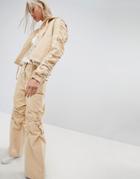 Maharishi Wide Leg Pants With Gathered Knee Co-ord - Tan