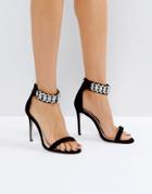 Prettylittlething Jewelled Heeled Sandals - Black