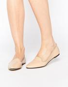 London Rebel Point Flat Shoes - Nude Patent