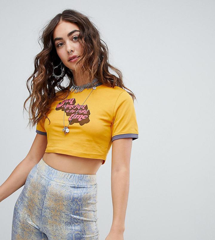 Sacred Hawk Crop T-shirt - Yellow