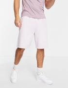 Asos Design Oversized Jersey Shorts In Purple Vintage Wash - Purple - Part Of A Set