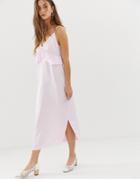 Vero Moda Frill Detail Midi Cami Dress In Pink-purple