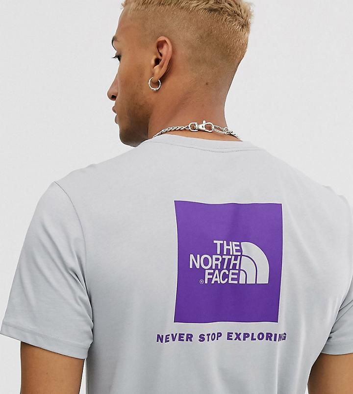 The North Face Red Box T-shirt In Gray Exclusive At Asos