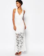 Wyldr Dramatic Lace Maxi Dress - White