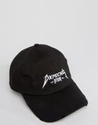 Dxpe Chef Baseball Cap With Distressing In Black - Black