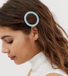 Orelia Turquoise Resin Open Circle Hair Clip - Gold
