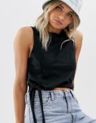 Cheap Monday Organic Cotton Tank With Tie Detail - Black