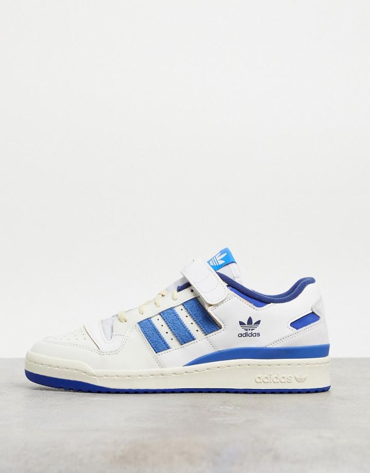 Adidas Originals Forum Low Sneakers In White And Blue