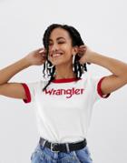 Wrangler Ringer T-shirt With Front Logo - White