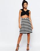 Ariana Grande For Lipsy Full Midi Skirt In Stripe