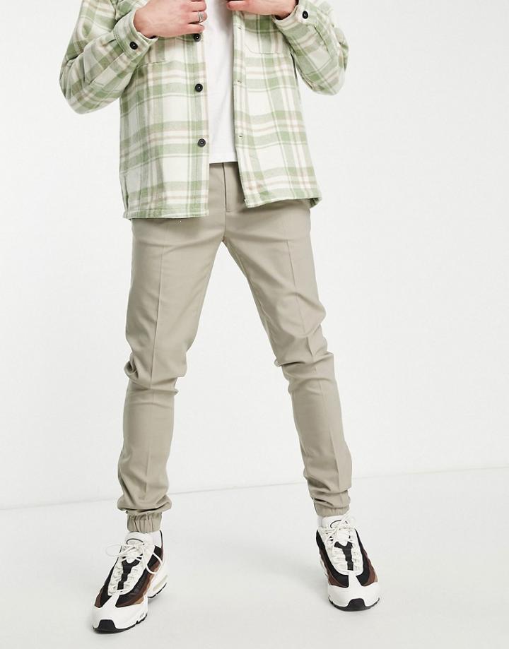 Asos Design Skinny Smart Sweatpants In Stripe-neutral