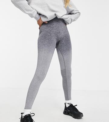 Love & Other Things Petite Gym Seamless Knitted High Waisted Leggings In Gray Heather-grey