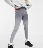 Love & Other Things Petite Gym Seamless Knitted High Waisted Leggings In Gray Heather-grey