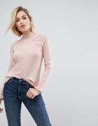 Asos Sweater With Lace Up Front - Pink