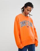 Tommy Jeans Collegiate Capsule Sweatshirt In Orange - Orange