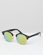 Jeepers Peepers Retro Sunglasses In Tinted Lens - Black