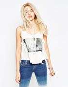 Rvca Photographic Loose Fit Tank Top - Vintage White