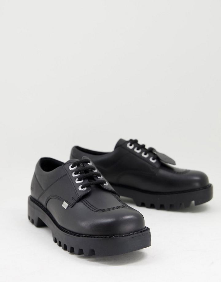 Kickers Kizziie Derby Leather Lace Up Shoes In Black