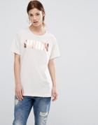 Puma Logo Boyfriend T-shirt - Beige