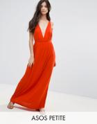 Asos Petite Cross Back Jersey Maxi Beach Dress - Orange