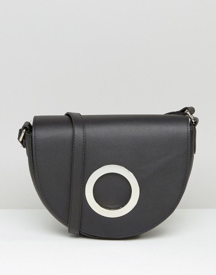 Mango Saddle Bag With Round Buckle - Black