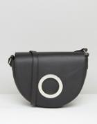 Mango Saddle Bag With Round Buckle - Black