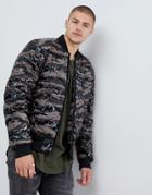 G-star Meefic Quilted Camo Bomber Jacket In Green - Green