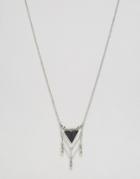 Asos Triangle Catcher Necklace - Black