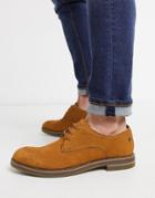 Base London Stark Derby Shoes In Tan Suede-brown