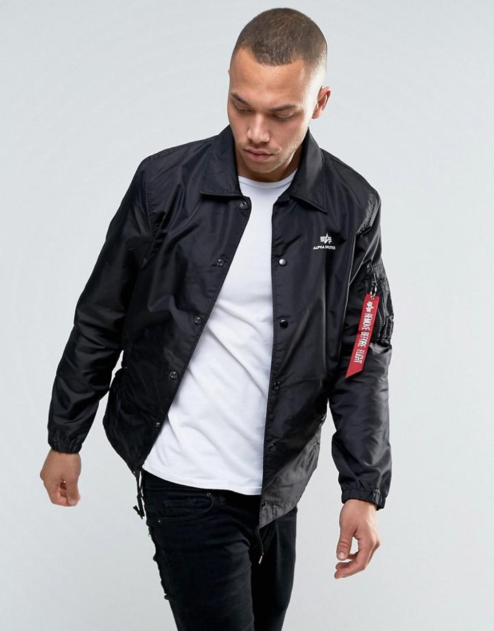Alpha Industries Coach Jacket In Black - Black