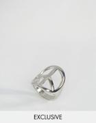 Designb London Peace Symbol Ring - Silver