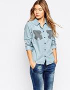 Blend She Adel Patch Shirt - Blue