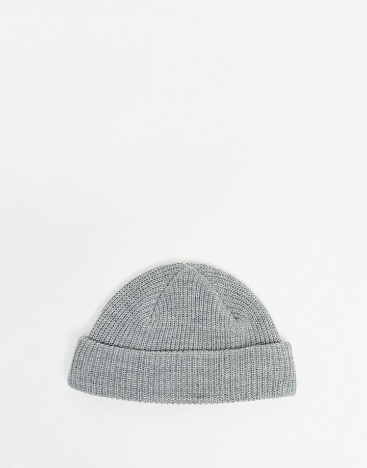 Weekday Stan Beanie Hat In Gray Melange