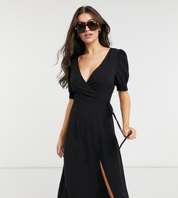 The Frolic Exclusive Beach Wrap Dress In Black