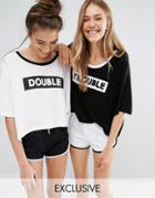 Chelsea Peers Double Trouble 2 Pack Night Tees - Black And White