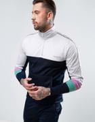 Illusive London Overhead Track Jacket With Taping - Navy