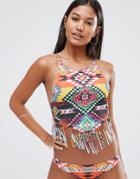 Jaded London Fringed Bikini Top - Multi