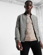 Devils Advocate Multi Check Bomber Jacket - Part Of A Set-grey