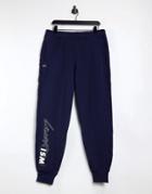 Lacoste Unisex Live Lacostism Print Fleece Sweatpants-navy