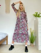 Oasis Mesh Midi Dress In Garden Floral Print-multi