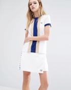 Fred Perry Ringer T-shirt With Vertical Stripe - White