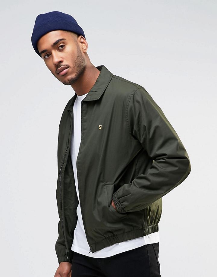 Farah Zip Thru Harrington Jacket - Green
