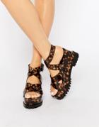 Asos Tallen Chunky Wedge Sandals - Tortoise Shell