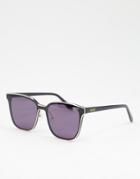 Quay Lined Up Unisex Square Sunglasses In Black