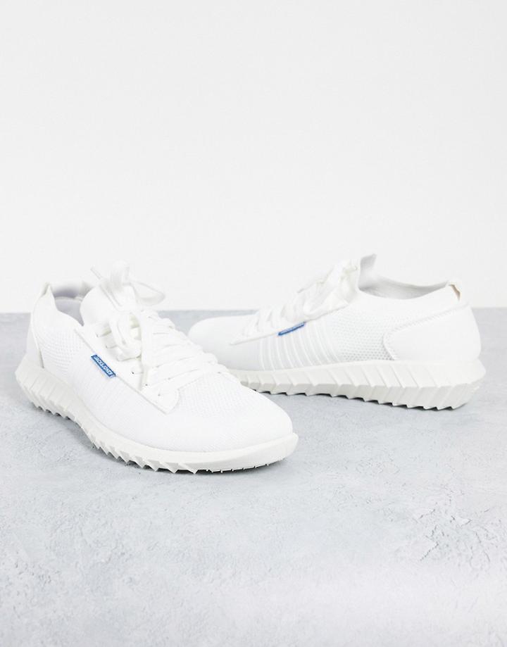 Jack & Jones Knit Sneakers With Thick Sole In White