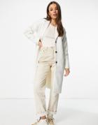 Pieces Alice Wool Blend Coat In Cream-white